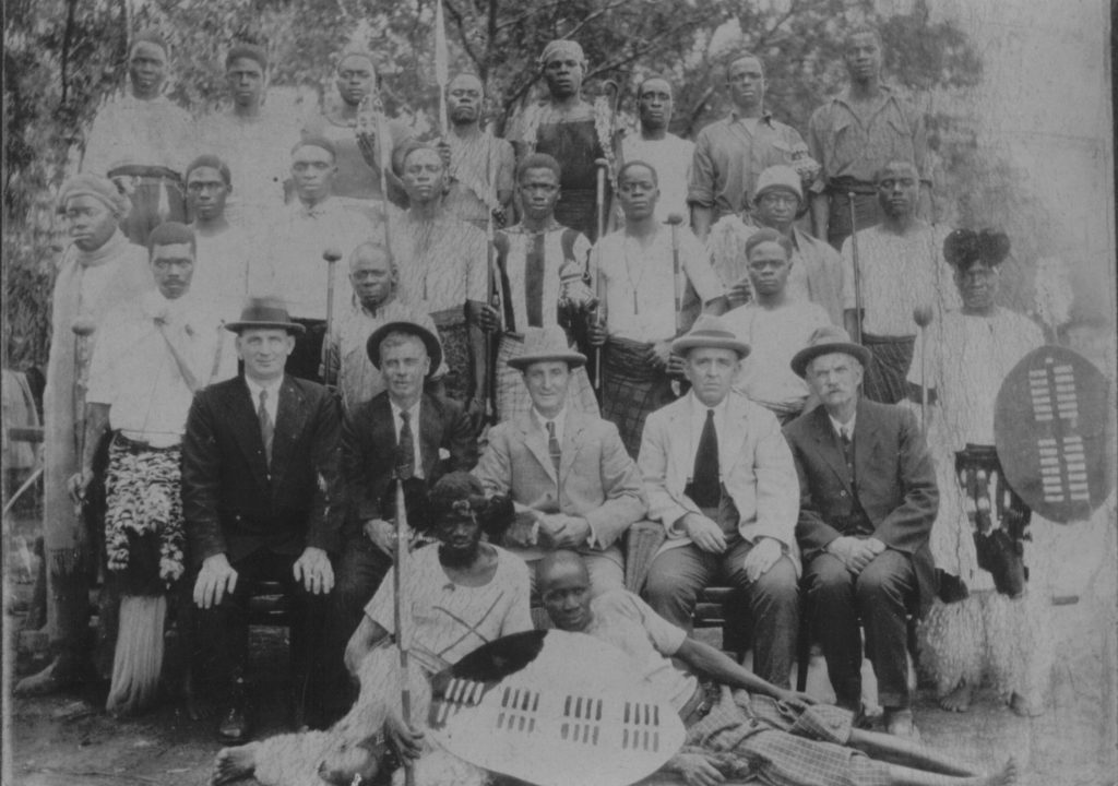 Cornish miners with indigenous colleagues, Wemmer Mine, South Africa, early 20th