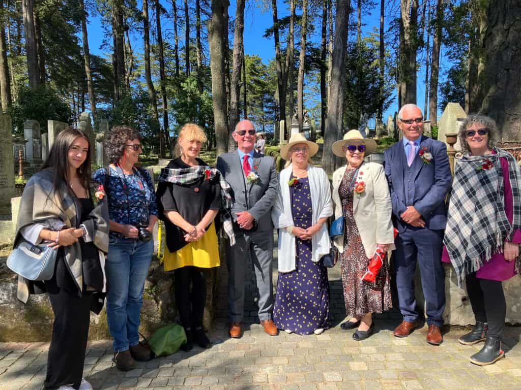 Redruth Twinning Association delegation at the English Cemetery