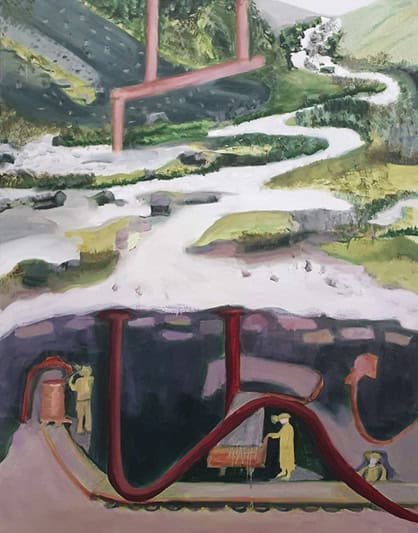 Underground, Glendalough Mine, oil on canvas